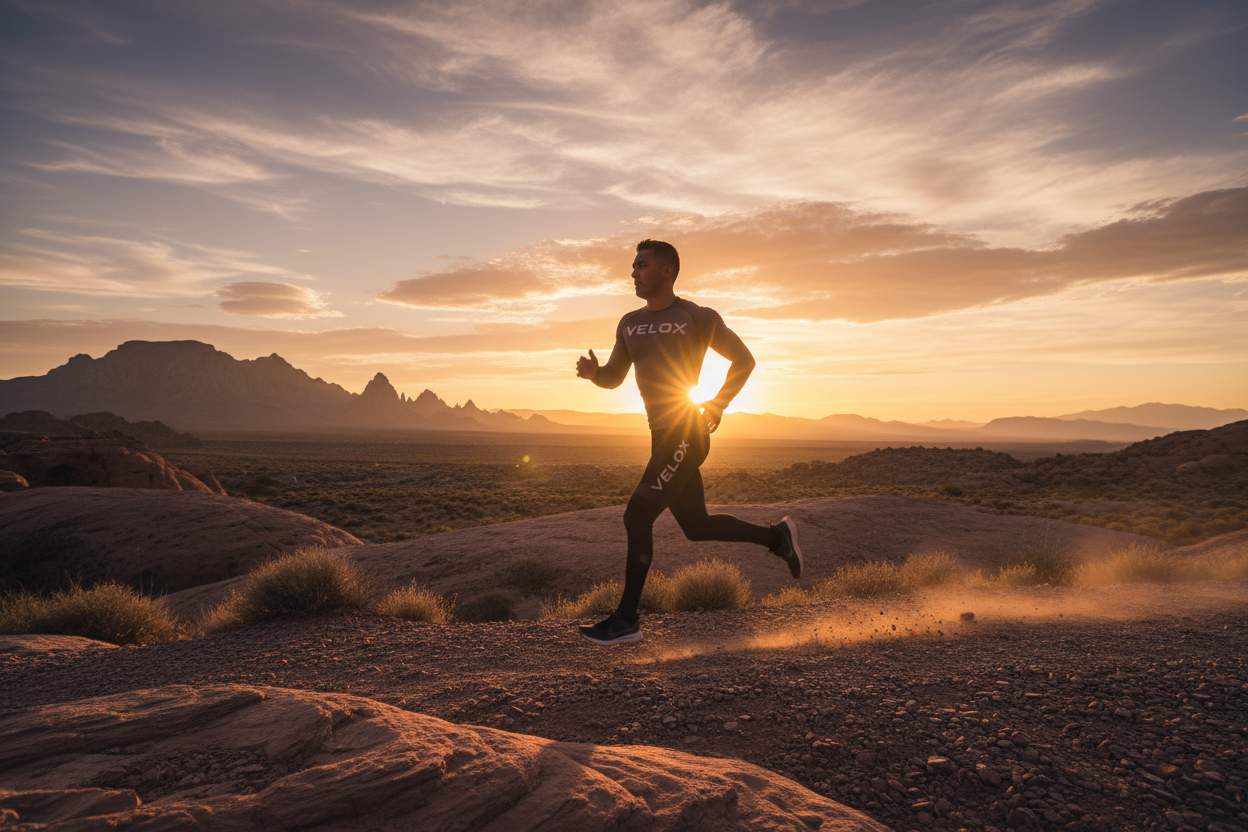 Outdoor runner at sunrise